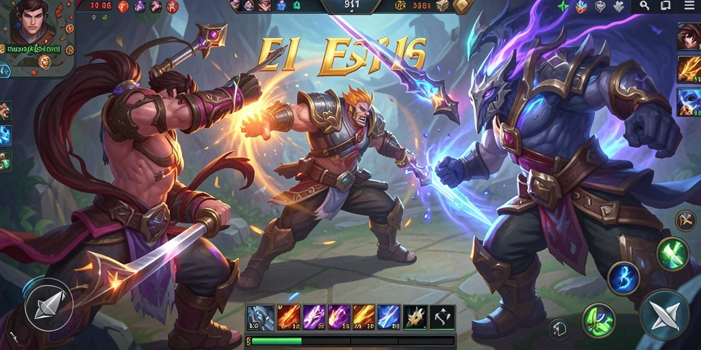 Tampilan gameplay seru dan menegangkan dari 3446 dalam pertempuran MOBA.