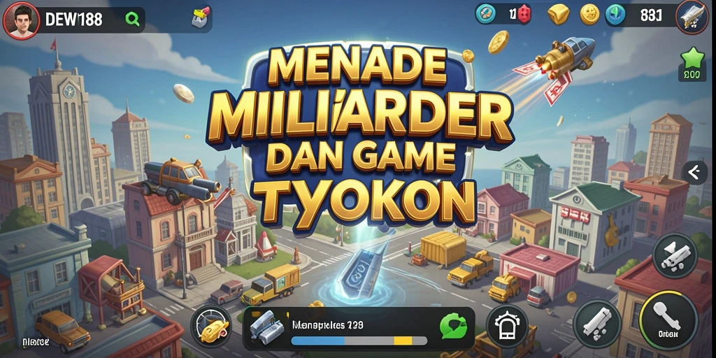 Screenshot DEWI188 menunjukkan pengalaman gameplay Tycoon yang mendalam dan interaktif.