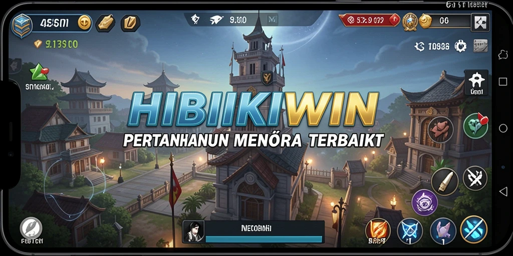 Tampilan epik gameplay HIBIKIWIN dalam aksi Tower Defense.