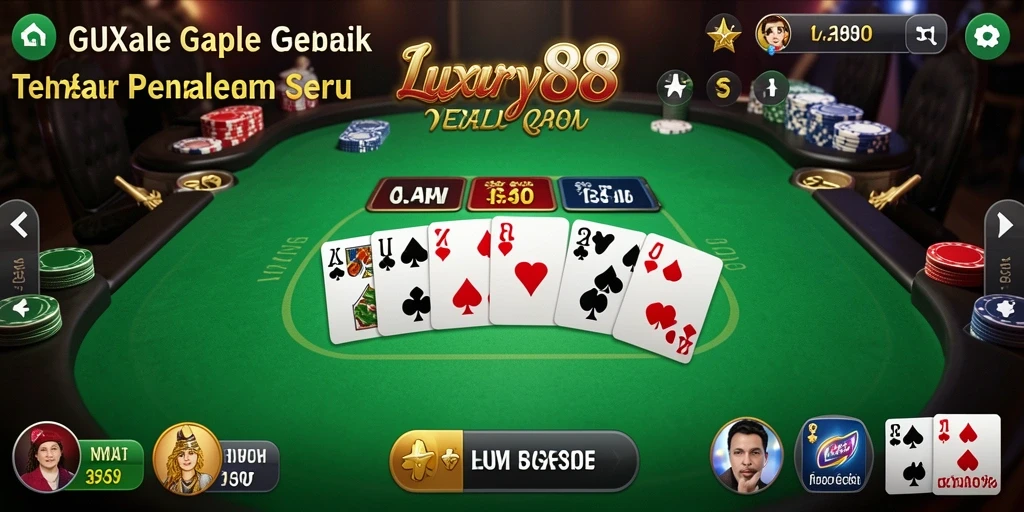 Tampilan menarik dari gameplay LUXURY88 saat bermain Gaple.