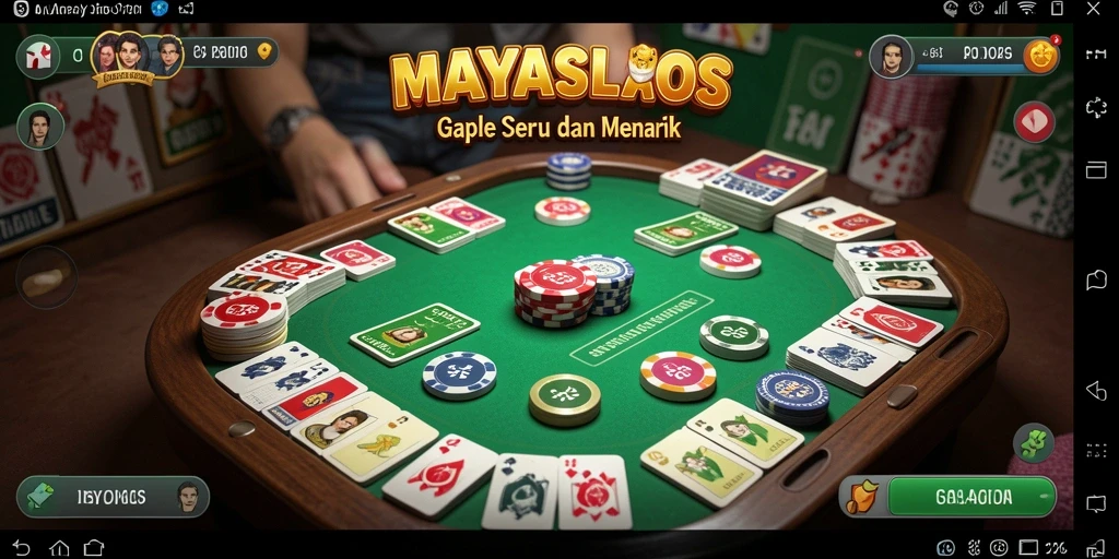 Tampilan gameplay seru dari MAYASLOTS dengan fitur Gaple yang menarik.