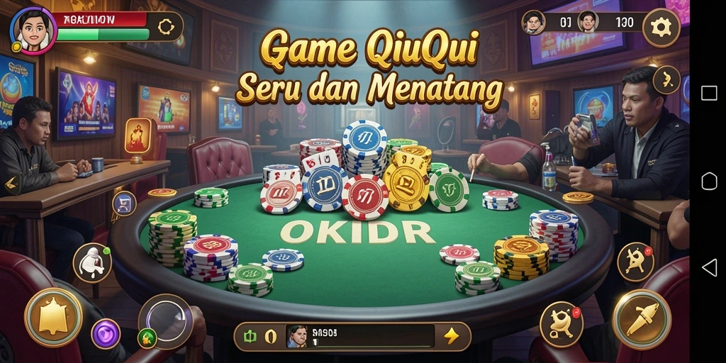 Screenshot utama OKIDR menampilkan gameplay QiuQiu yang menegangkan.