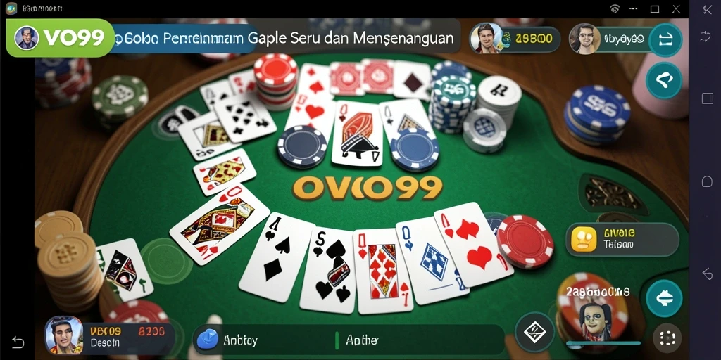 Screenshot OVO99 yang menampilkan gameplay Gaple yang seru.