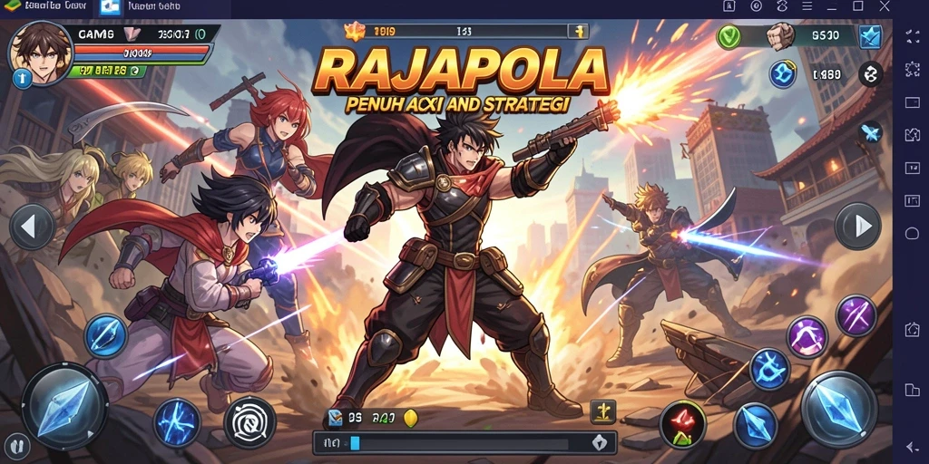 Screenshot utama RAJAPOLA menunjukkan aksi seru dan indahnya karakter Anime.