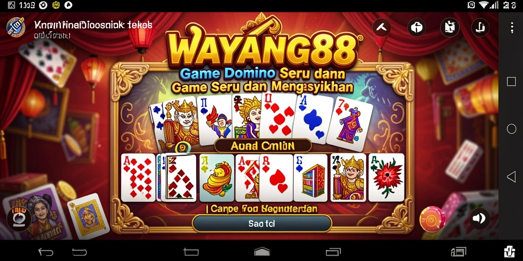 Screenshot utama WAYANG88 dengan tampilan gameplay domino yang menarik.